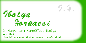 ibolya horpacsi business card